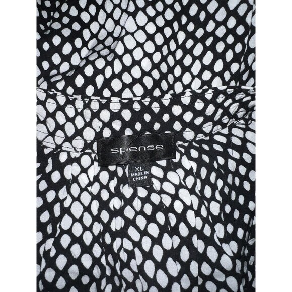 SPENSE Black & White Polka Dot Sleeveless Blouse W/Front Bow Detail XL - Picture 5 of 9